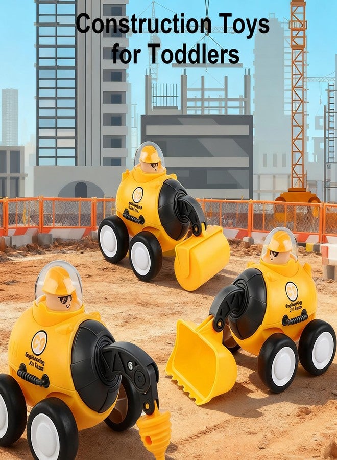 ألعاب بناء IOMDRWU للأطفال من عمر سنتين إلى خمس سنوات، سيارات هندسية تعمل بالضغط والتشغيل بالقصور الذاتي للأطفال من عمر 18 شهرًا، شاحنات حفارات رملية، هدايا عيد الحب - Image 2